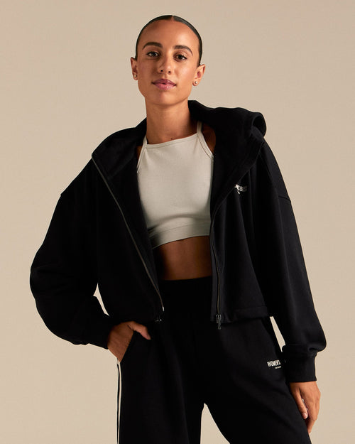 Comfort Lightweight Draw Hem Hoodie | Black