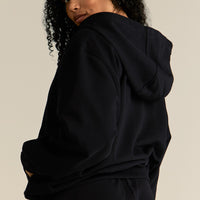 Comfort Lightweight Oversized Zip Up Hoodie | Black
