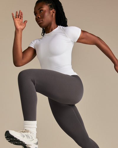 Power Seamless Short Sleeve Top | White