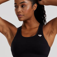 Power Seamless Adjustable Sports Bra | Black