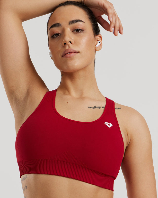 Power Seamless Adjustable Sports Bra | Chilli Red