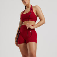 Power Seamless Halter Neck Bra | Chilli Red