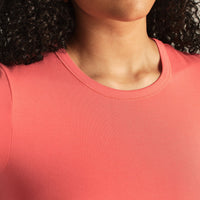 Smooth Contour Midi Short Sleeve T-Shirt | Sunlit Coral
