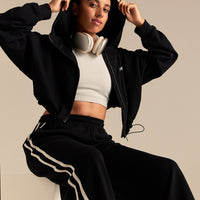 Comfort Lightweight Draw Hem Hoodie | Black