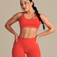 Define 2.0 Seamless Cross Back Bra | Lava Red
