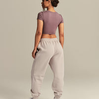 Smooth Contour Cropped Short Sleeve T-Shirt | Deep Mocha