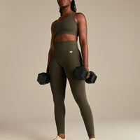 Power Seamless Scrunch Leggings | Dark Olive