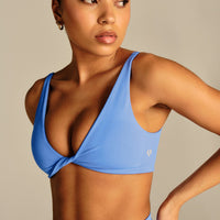 Power Reversible Twist Bra | Chambray Blue