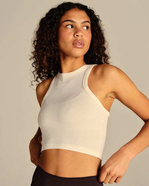 Comfort Ribbed Cropped Tank | Coconut White