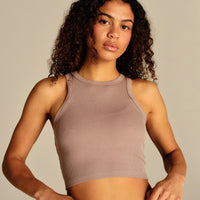 Comfort Ribbed Cropped Tank | Mauve Taupe