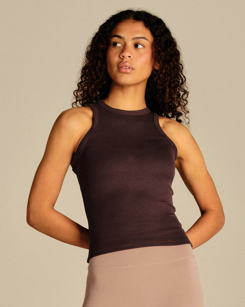 Comfort Ribbed Midi Tank | Cafe Noir