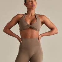 Essential Twist Front Halter Bra | Caribou