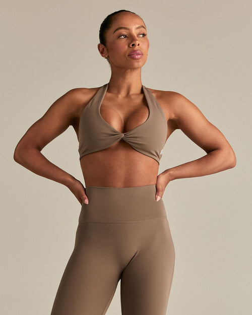 Essential Twist Front Halter Bra | Caribou