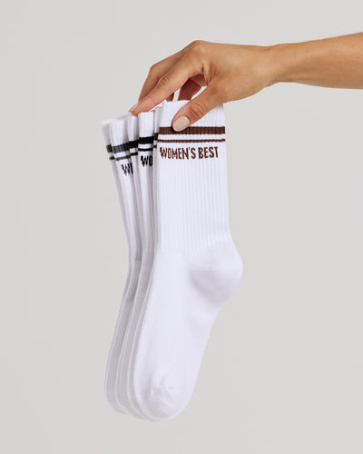 Crew Stripe Socks (3PK) | White