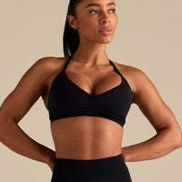 Define 2.0 Seamless Scrunch V-Neck Bra | Black