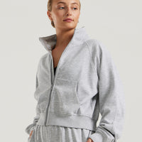 Comfort Light Full Zip Sweat | Silver Grey Marl