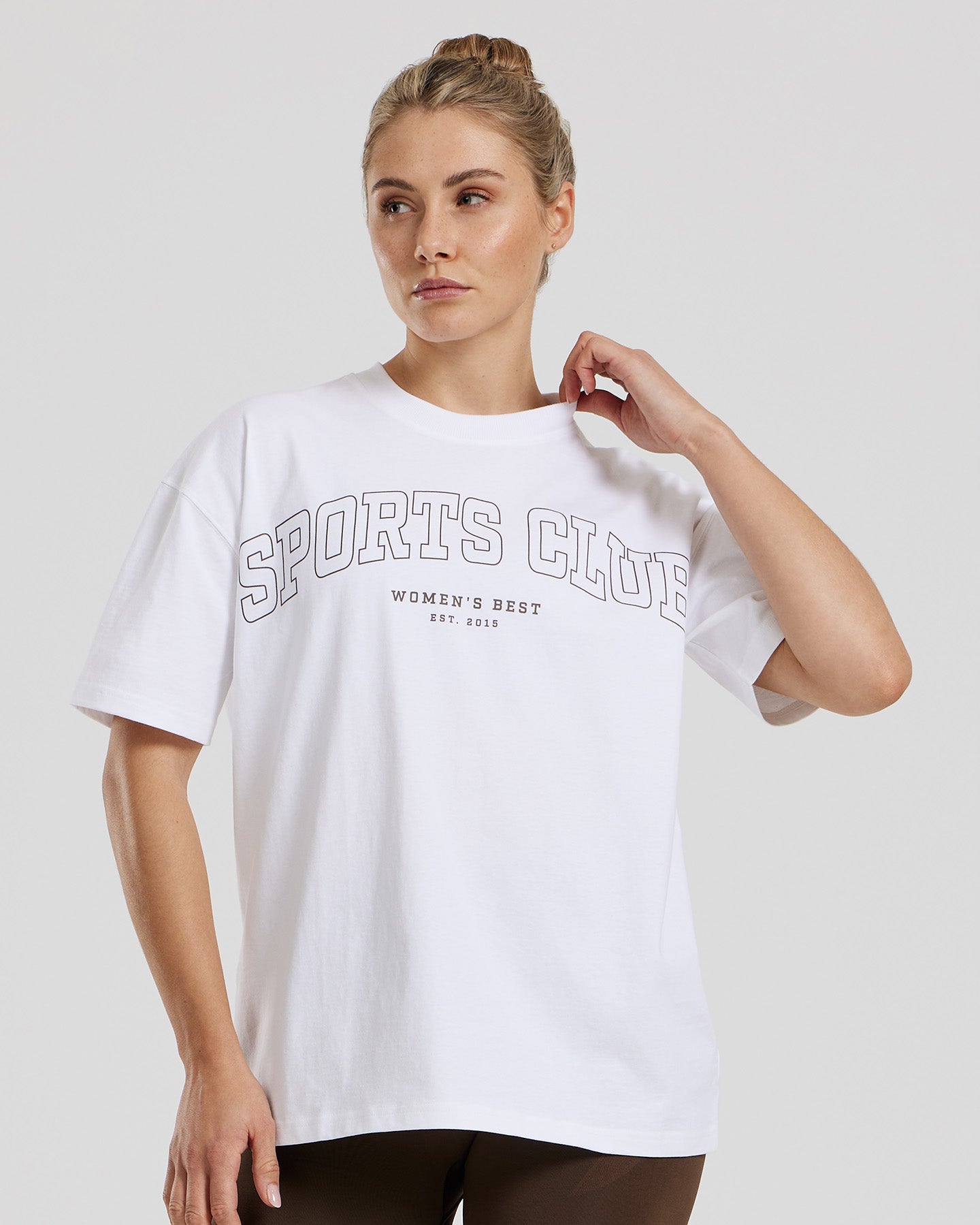 Comfort Oversized Short Sleeve Sports Club T-Shirt | White
