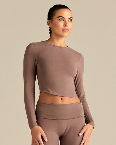Cotton Contour Long Sleeve T-Shirt | Mocha