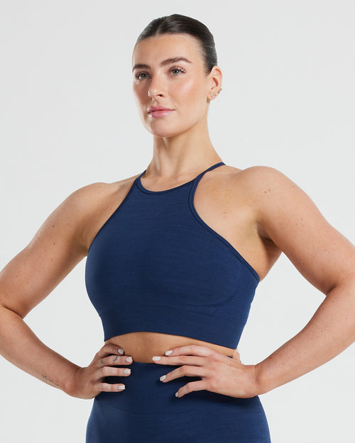 Define Seamless High Neck Bra | Sapphire Blue