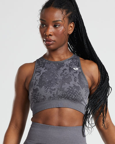 Evolution Seamless High Neck Bra | Graphite