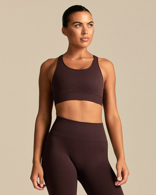 Power Adjustable Sports Bra | Cafe Noir