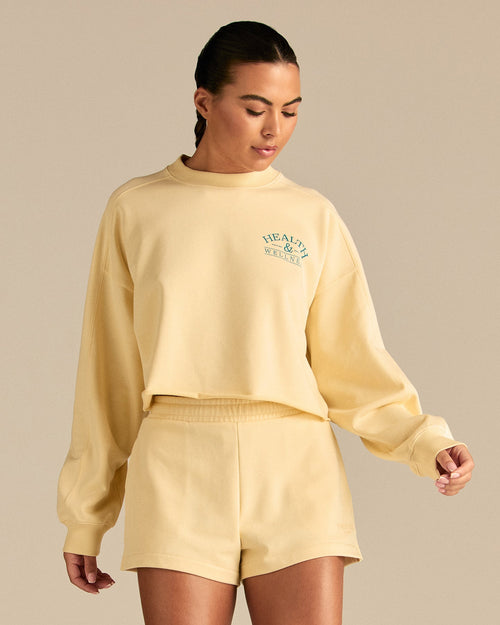Comfort Lightweight Raw Edge Oversized Crew Neck | Buttercup