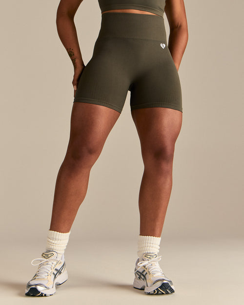 Power Seamless Shorts | Dark Olive