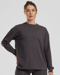 Comfort Oversized Long Sleeve T-Shirt | Graphite