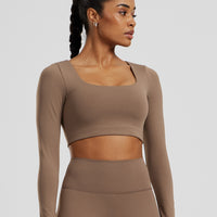 Essential Long Sleeve Built-In Bra Top | Caribou