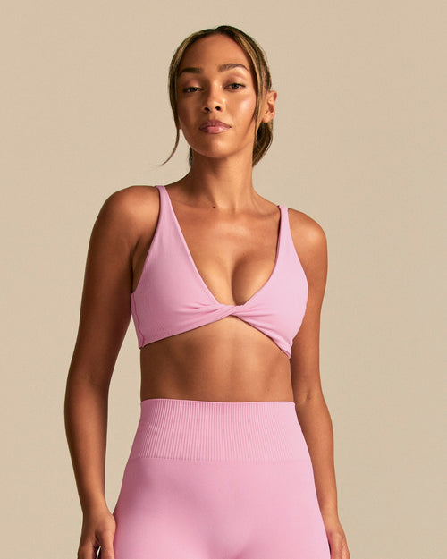 Power Reversible Twist Bra | Candy Pink