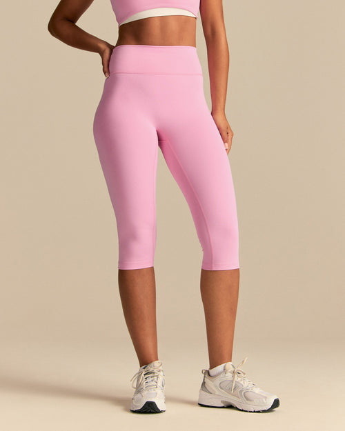 Essential High Waist Capri Leggings | Candy Pink