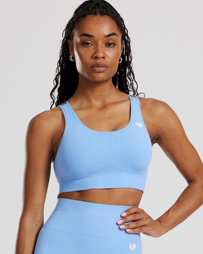 Power Seamless Sports Bra | Cornflower