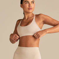 Define 2.0 Seamless Cross Back Bra | Stone