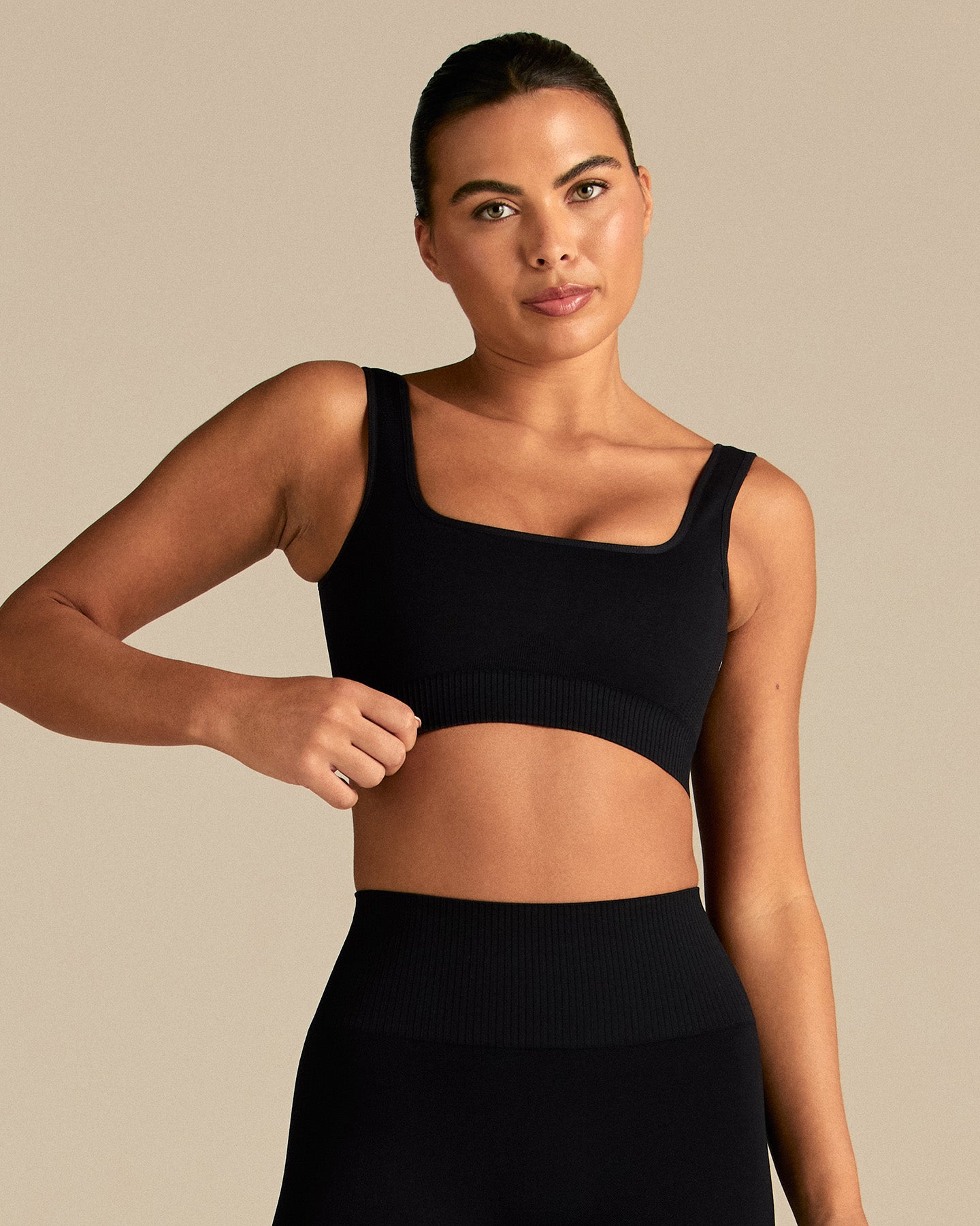 Power Open Back Mini Bra | Black