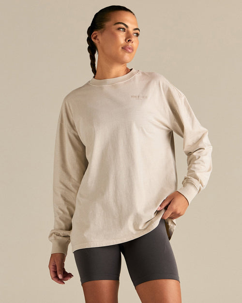 Comfort Oversized Long Sleeve T-Shirt | Vintage Stone