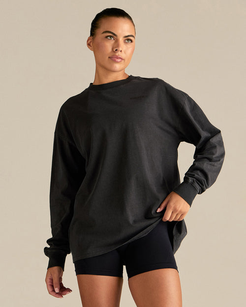 Comfort Oversized Long Sleeve T-Shirt | Vintage Black