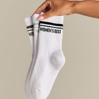 Premium Crew Stripe Socks (3PK) | Black/Dark Olive/Silver Grey