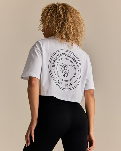 Comfort WB Logo Oversized Cropped T-Shirt | White