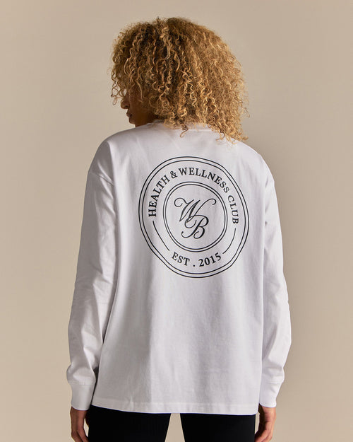 Comfort WB Logo Oversized Long Sleeve T-Shirt | White