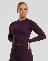 Motion Seamless Long Sleeve Midi Top | Midnight Plum