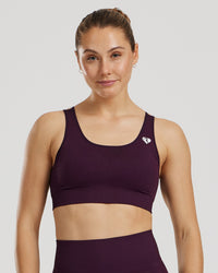 Power Seamless Sports Bra | Midnight Plum