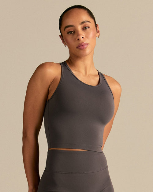 Essential Crop Tank Top | Slate Grey