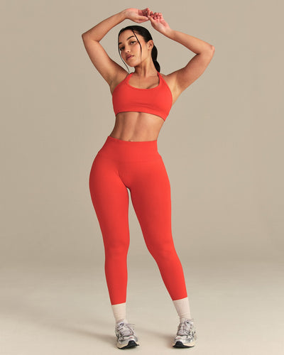 Define 2.0 Seamless Cross Back Bra | Lava Red