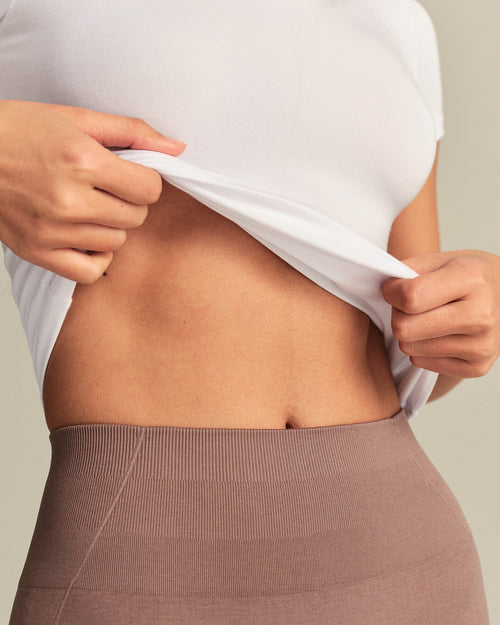 Smooth Contour Midi Short Sleeve T-Shirt | White