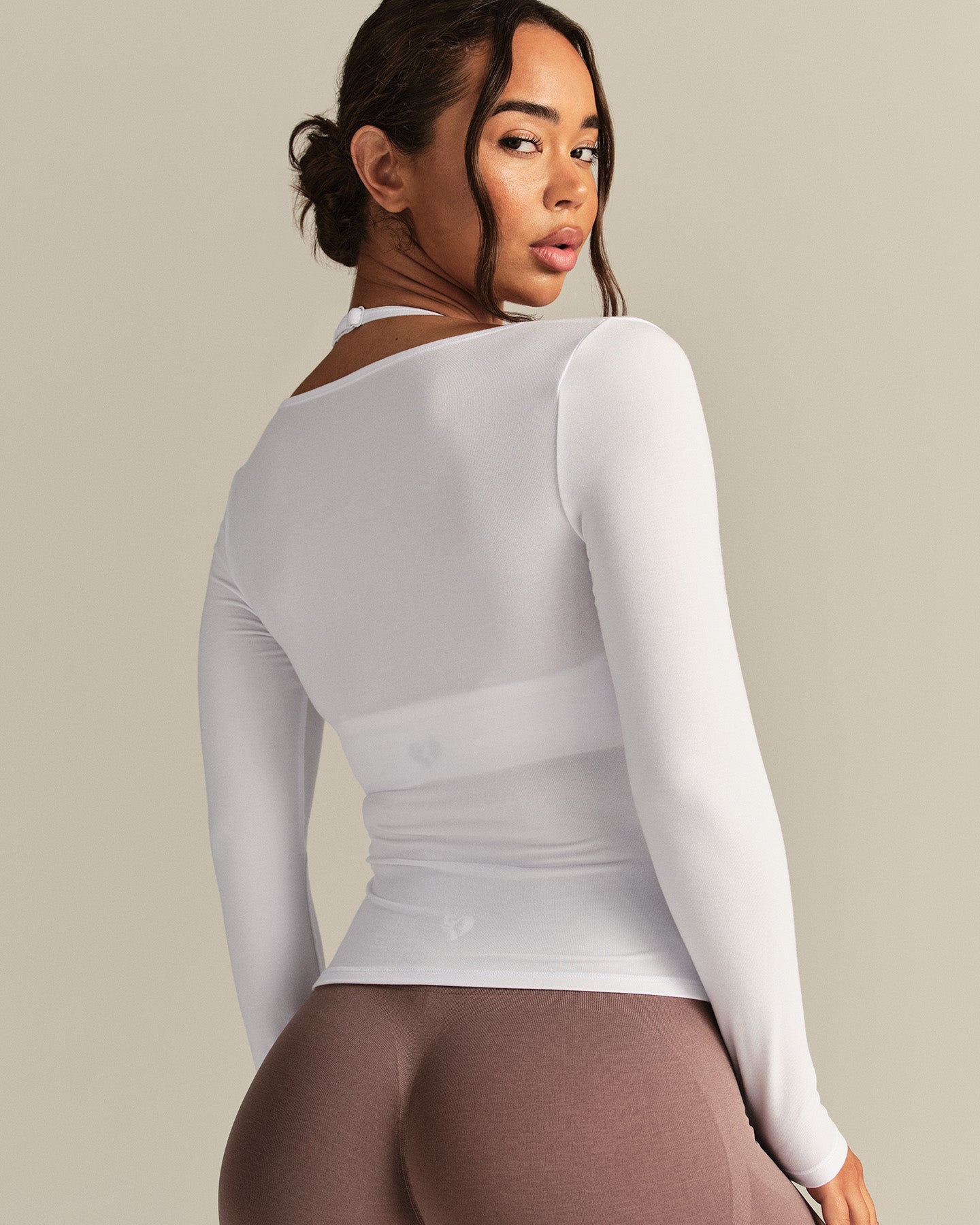 Smooth Contour Long Sleeve Reversible T-Shirt | White