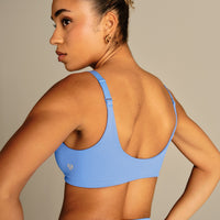 Power Reversible Twist Bra | Chambray Blue