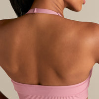 Power Seamless Halter Neck Bra | Blush Pink
