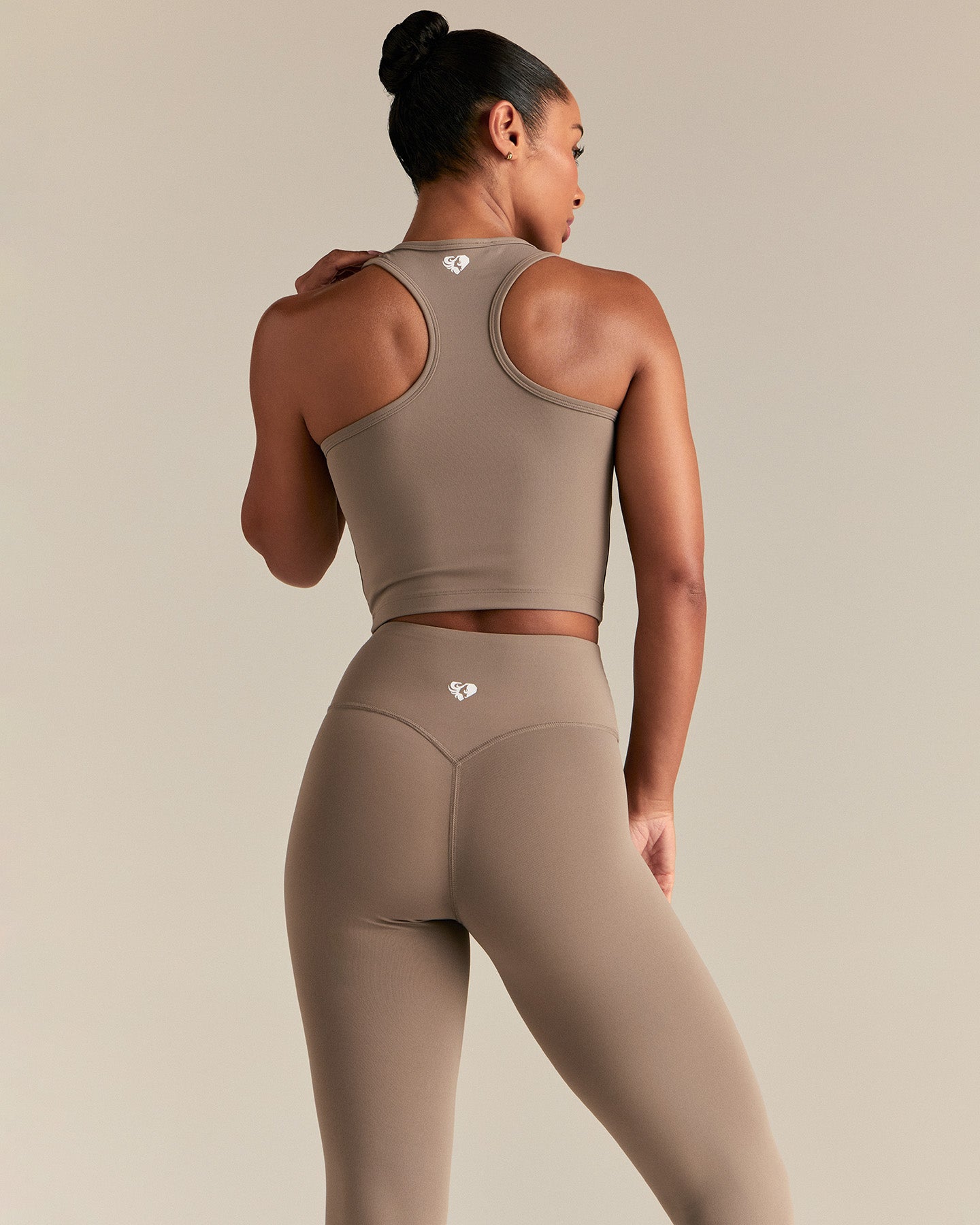 Essential Crop Tank Top | Taupe Grey