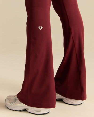 Power High Waist Flared Leggings | Oxford Red