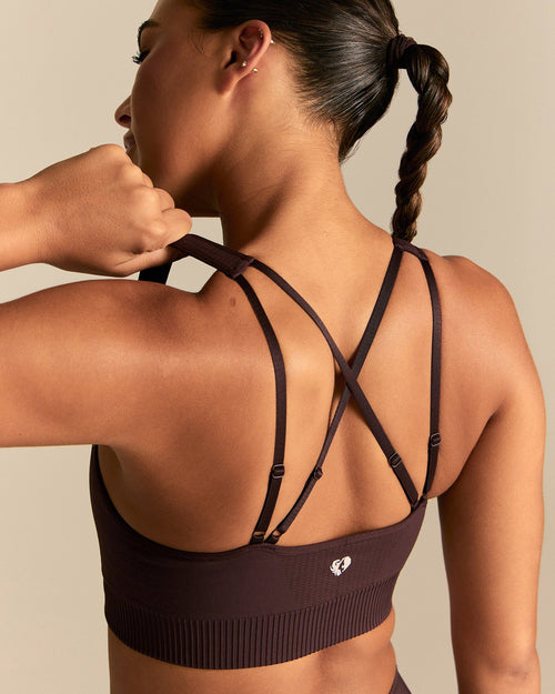 Power Adjustable Sports Bra | Cafe Noir